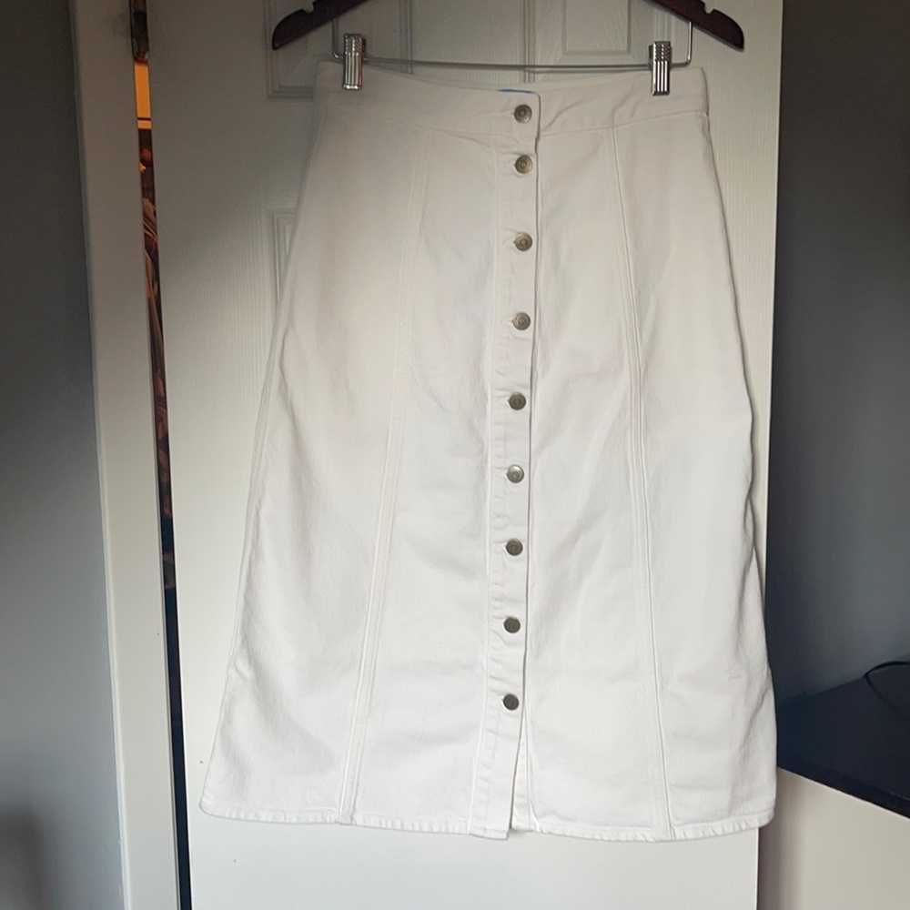 M.I.H. Jean Panton White Jean Skirt Size M